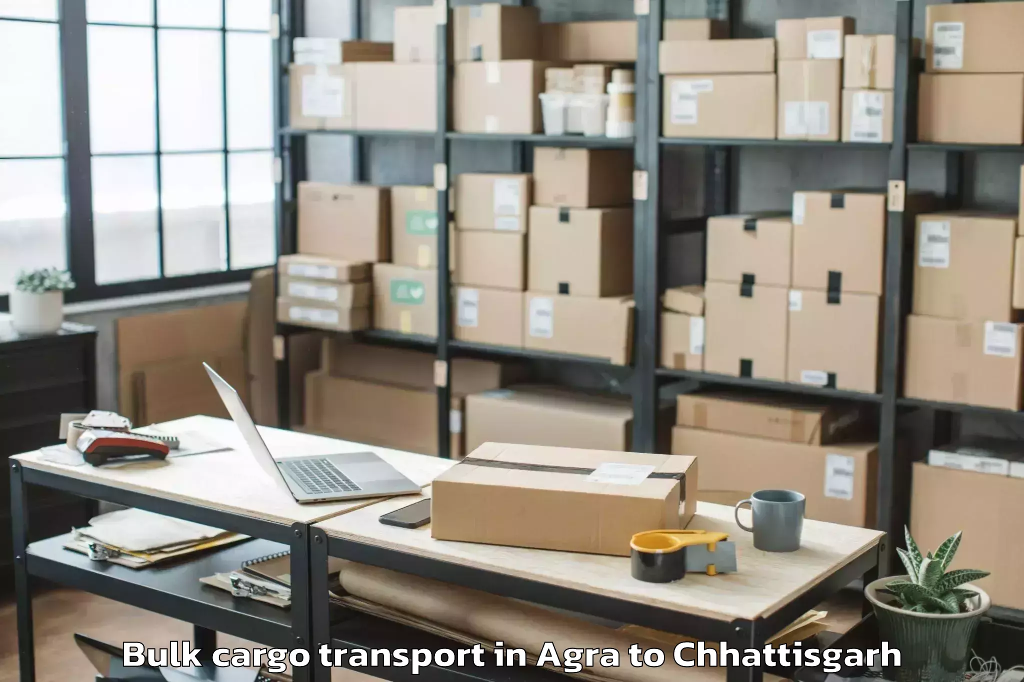 Discover Agra to Khairagarh Bulk Cargo Transport